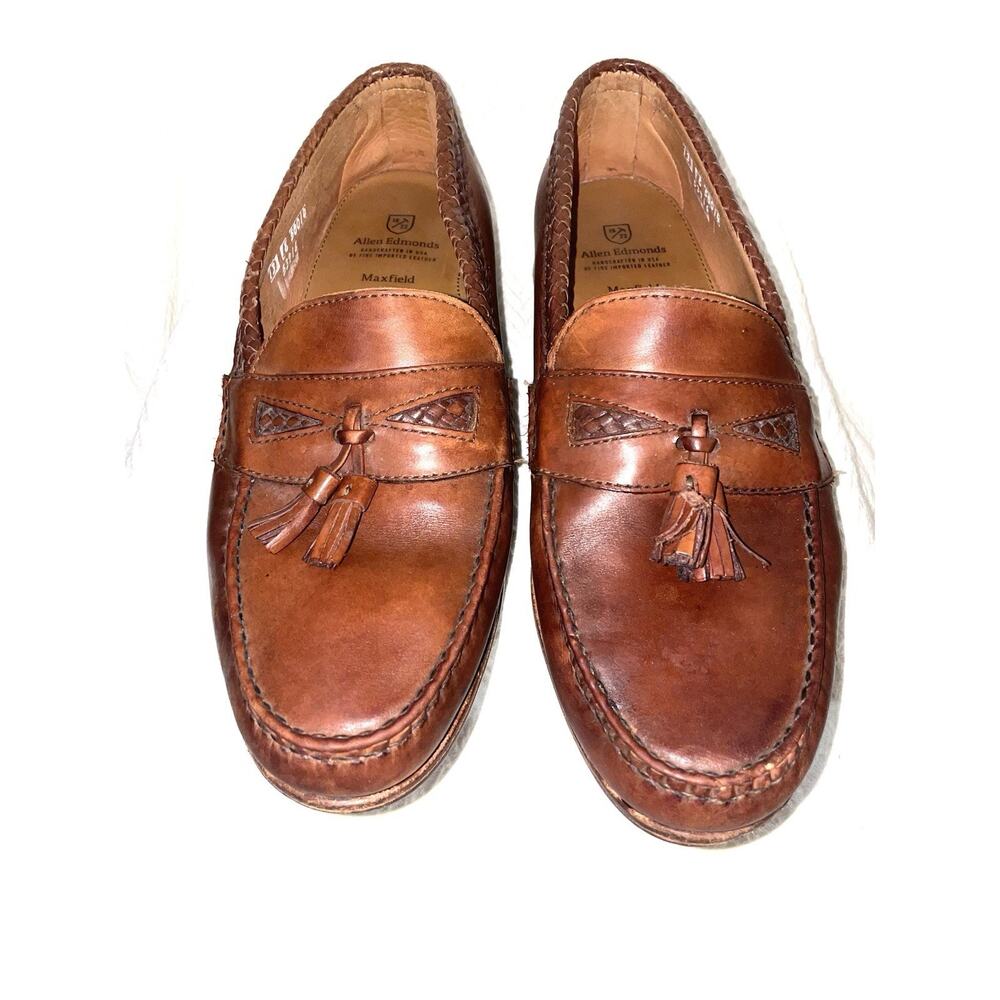 Allen Edmonds Shoes Mens 13 Maxfield Tassel Loafer Leather Brown Preppy Boat